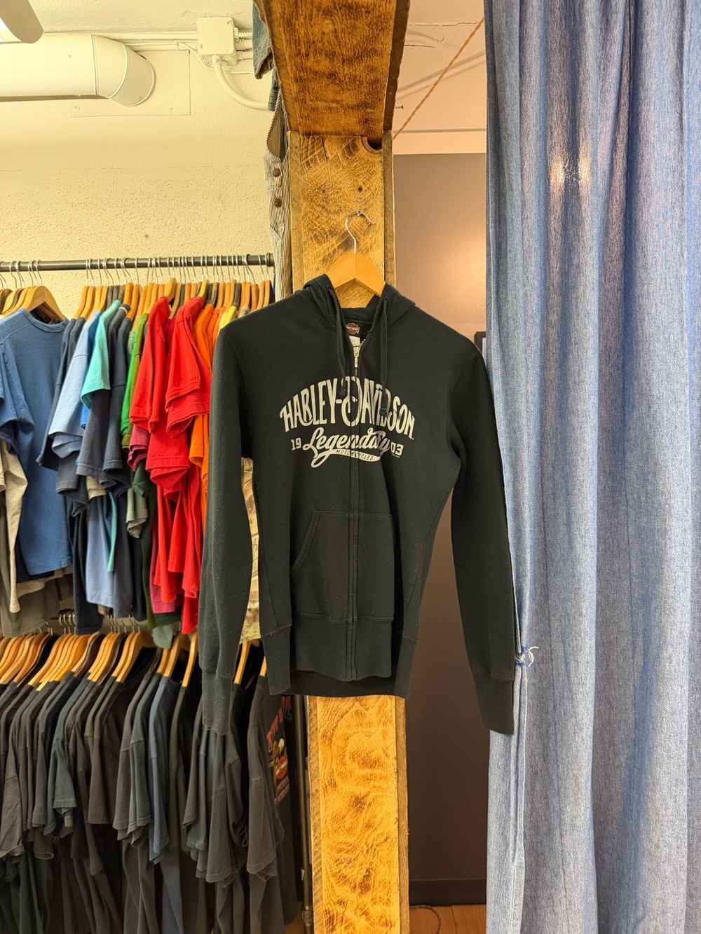Vintage Harley-Davidson Black Zip Hoodie